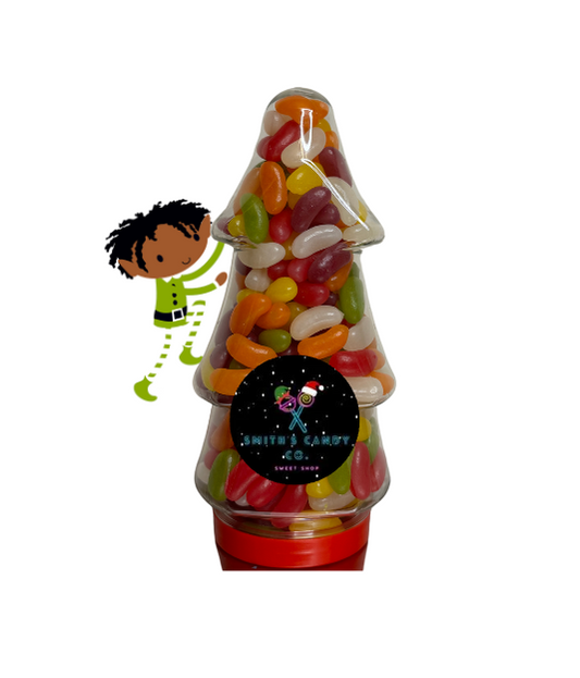 Jelly Bean Filled Christmas Tree Jar