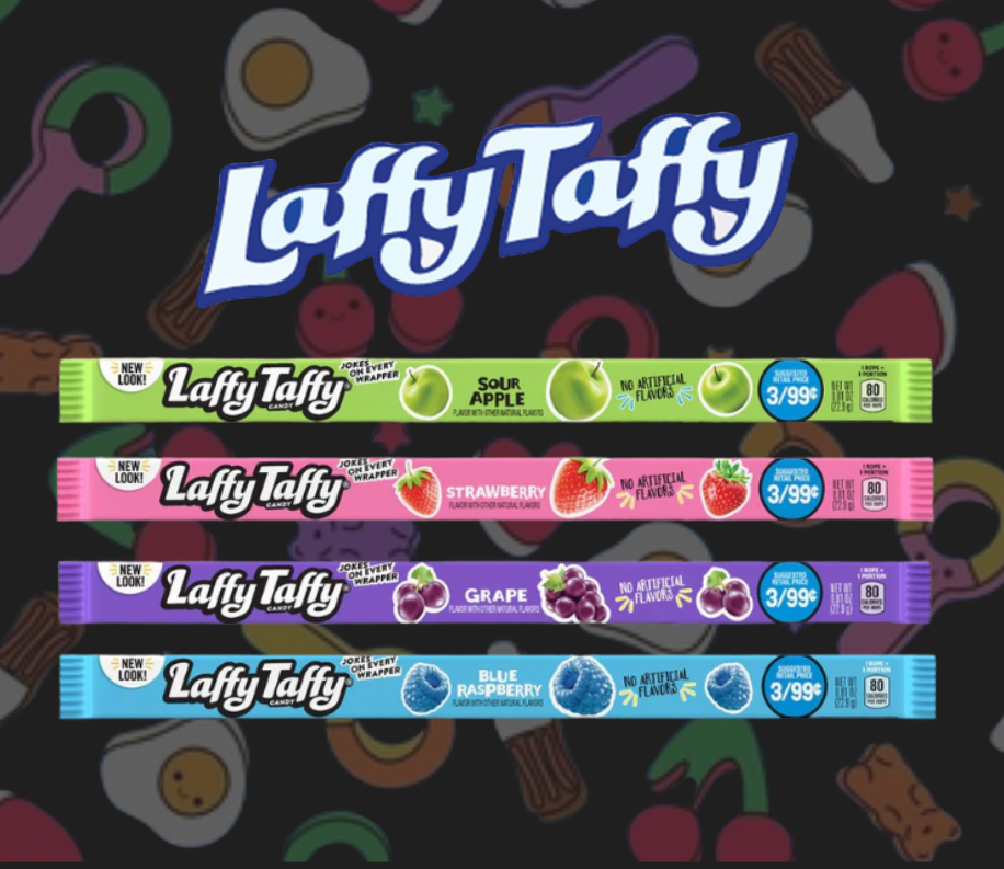 Laffy Taffy - Blue Raspberry, Sour Apple, Grape & Strawberry