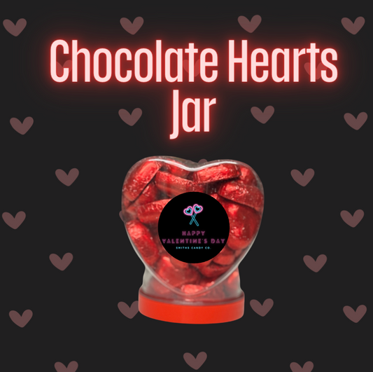 Red Chocolate Hearts Jar