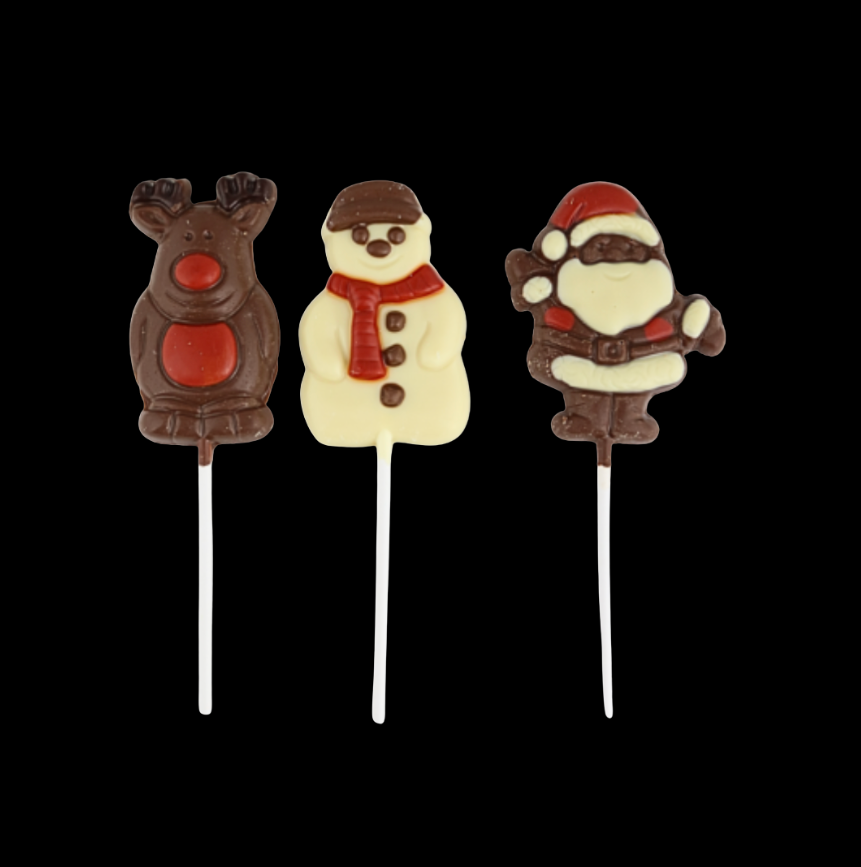 Christmas Chocolate Lollies - Santa, Snowman or Reindeer