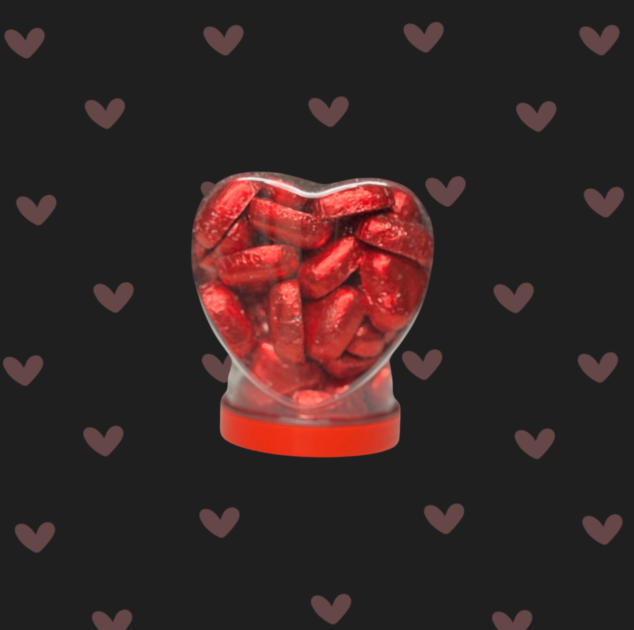 Red Chocolate Hearts Jar